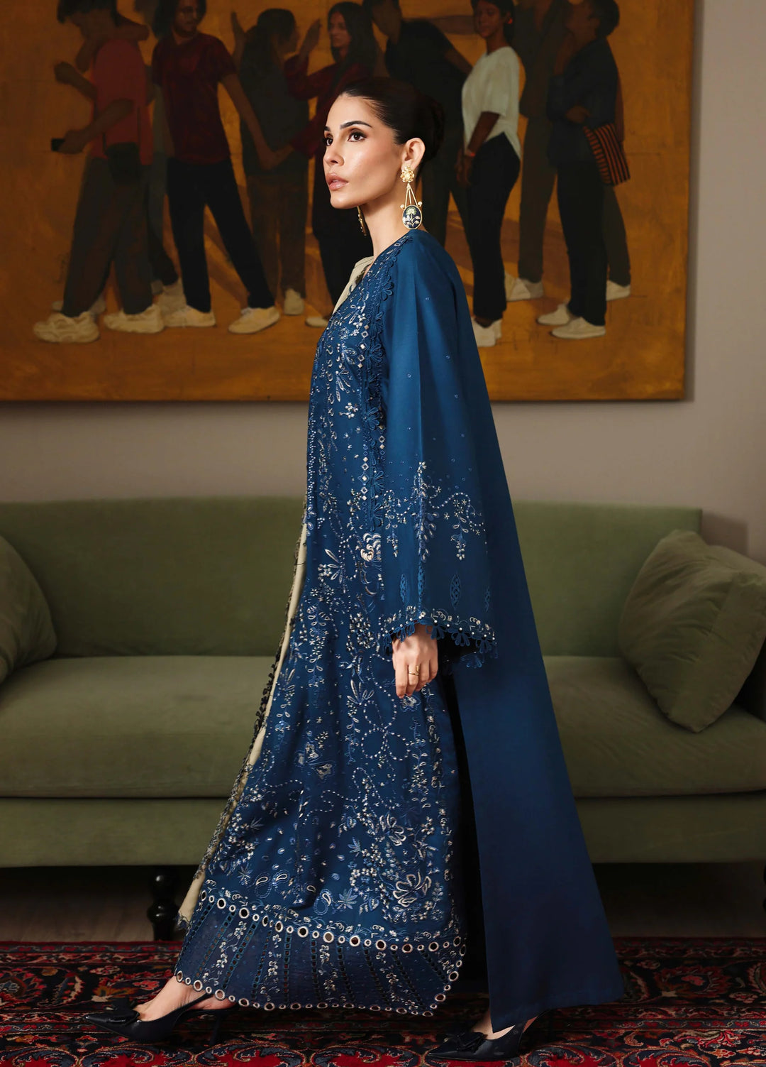 Nureh Exclusive Unstitched Embroidered Marina 3 Piece Suit NU26UEM NE-277 - Festive Collection