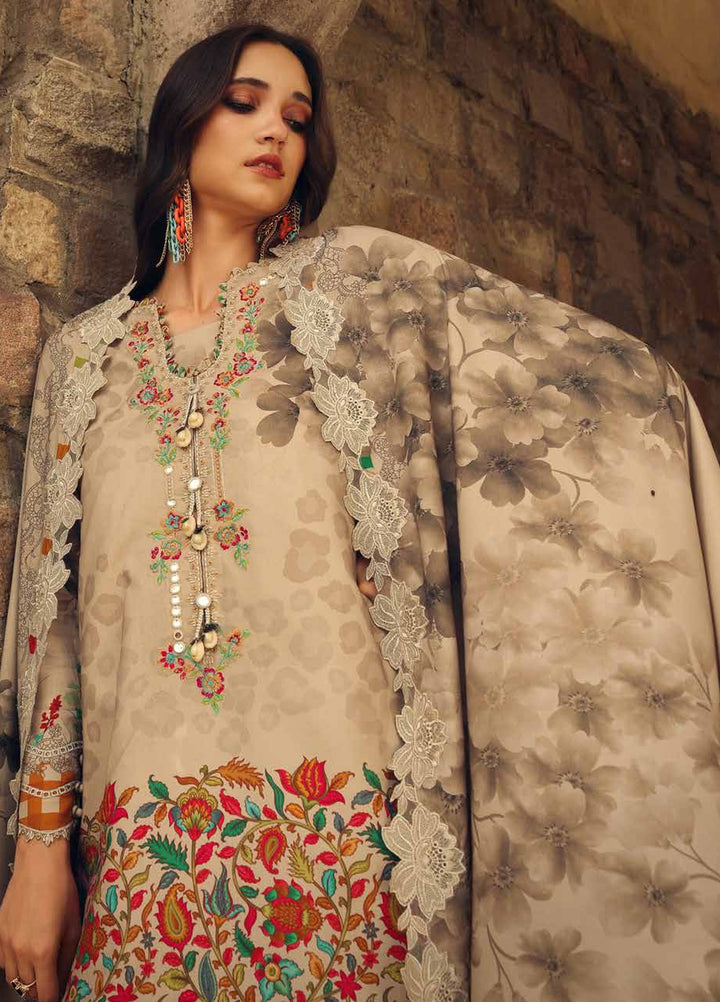 Combination by Charizma Unstitched Embroidered Linen 3 Piece Suit CHR26UCL CCW7-07 - Casual Collection