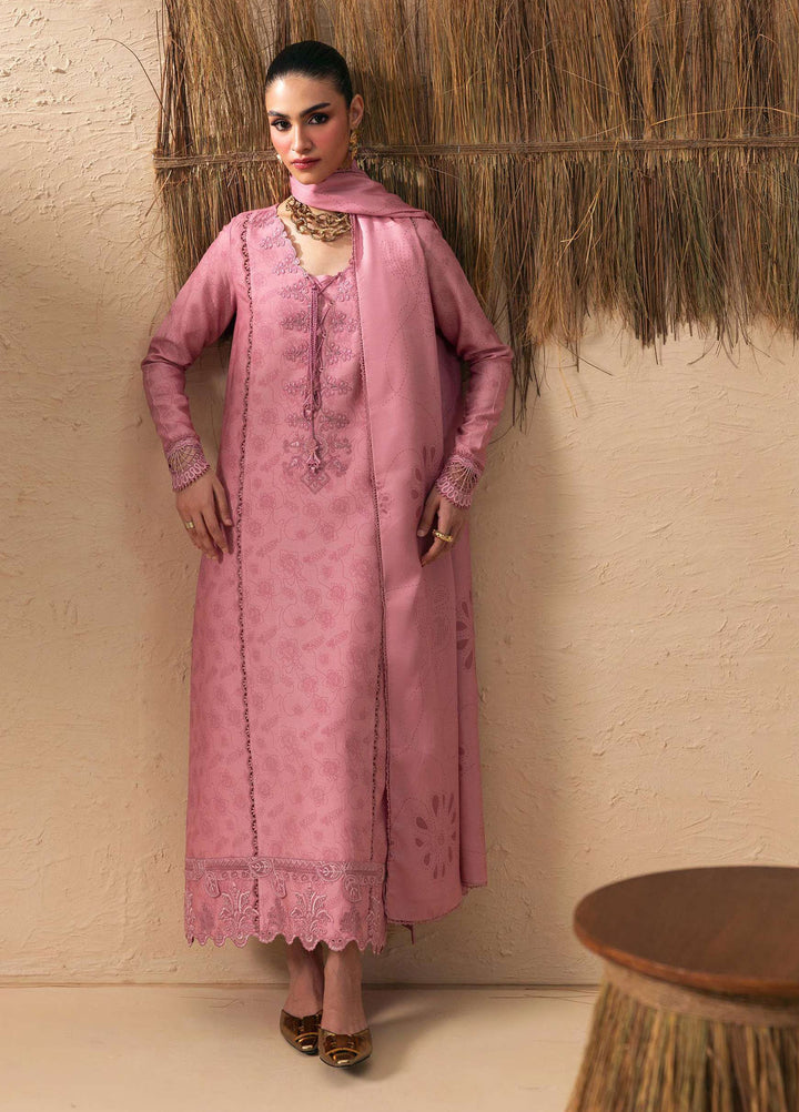 Q prints by Qalamkar Unstitched Embroidered Slub Linen 3 Piece Suit QLK26ULQ Seema QPW-07A - Winter Collection