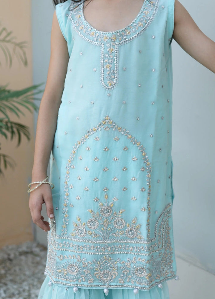 Khanak Girls RTW Embroidered Chiffon 3 Piece Suit KG-11 - Festive Collection