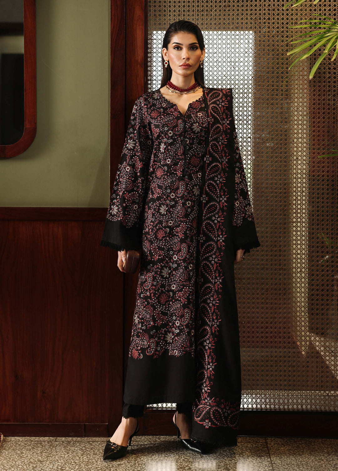 Nureh Exclusive Unstitched Embroidered Marina 3 Piece Suit NU26UEM NE-281 - Festive Collection
