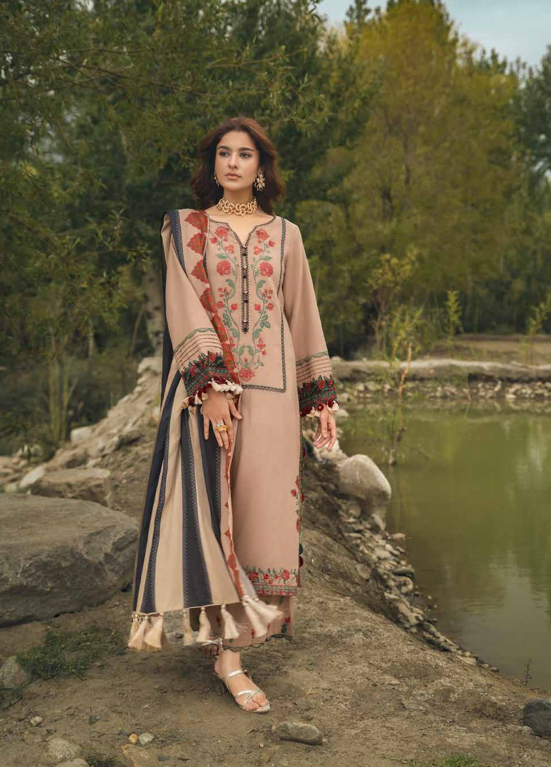 Poshima by Charizma Unstitched Peach Leather 3 Piece Suit CHR26UPP PSW6-17 - Casual Collection