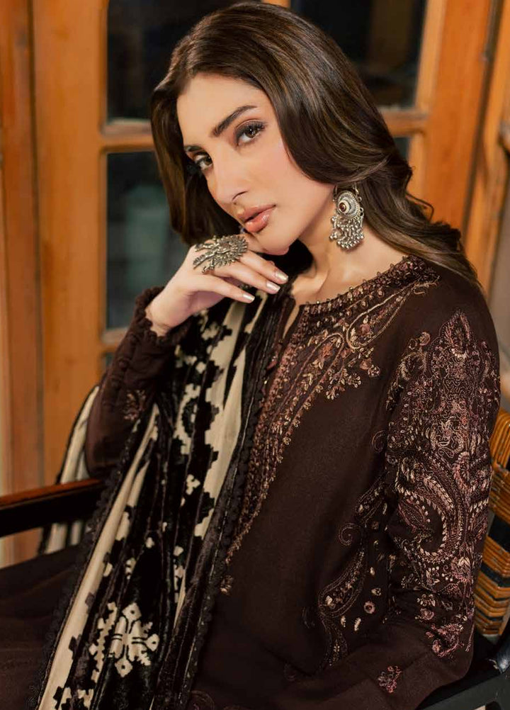 Nureh Exclusive Unstitched Leather Peach with Shawl 3 Piece Suit NU26UEP NE-285 - Festive Collection