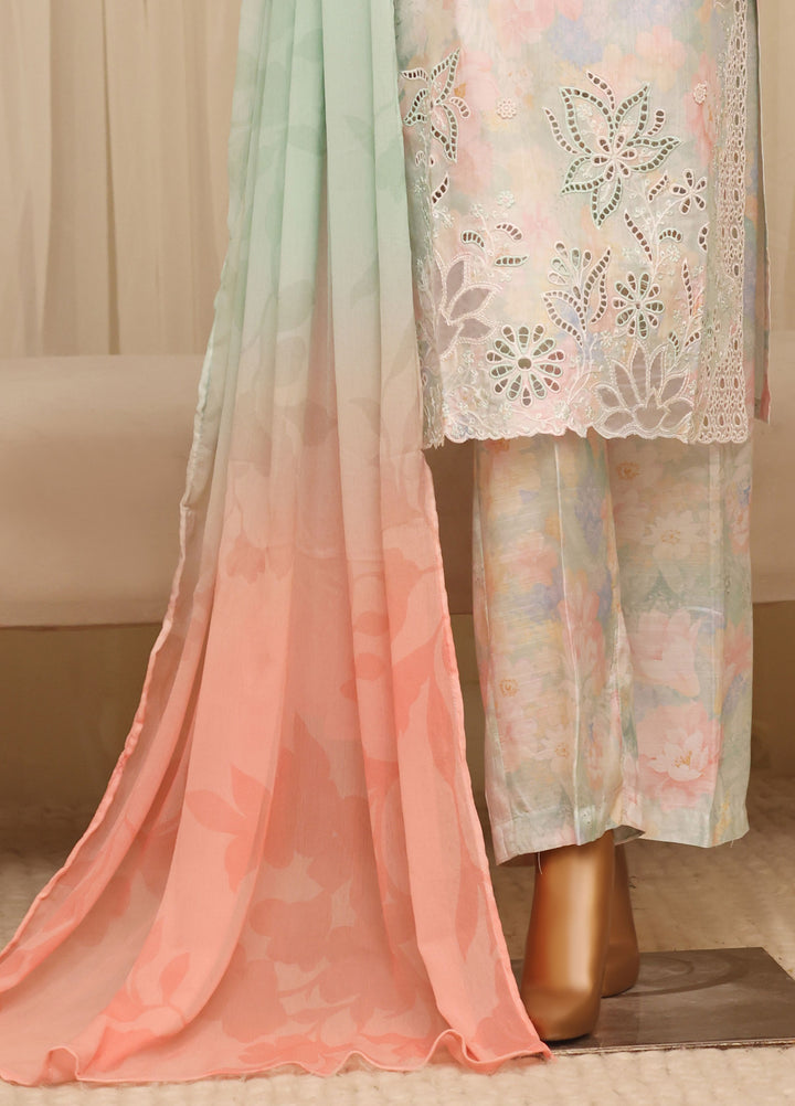 Majestic by HZ Textiles RTW Embroidered Raw Silk 3 Piece Suit HZ26RSM Seafoam XRPE-3P-003 - Casual Collection