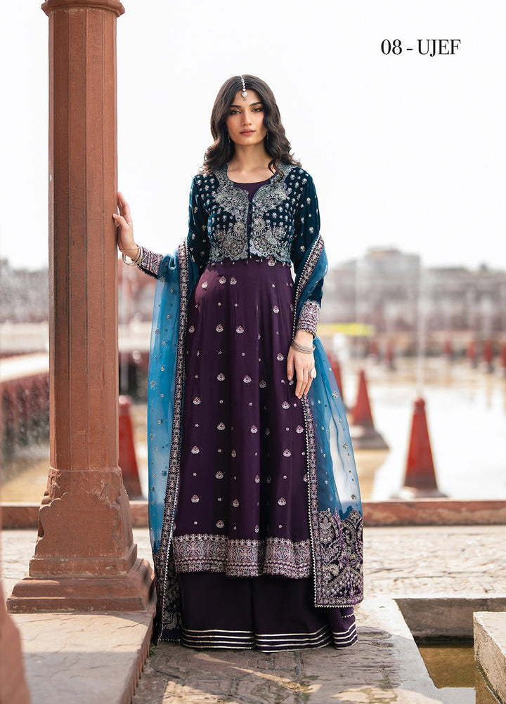 Mor by Xenia Formals Unstitched Embroidered Rawsilk 3 Piece Suit XE26UMV 08 UJEF - Festive Collection