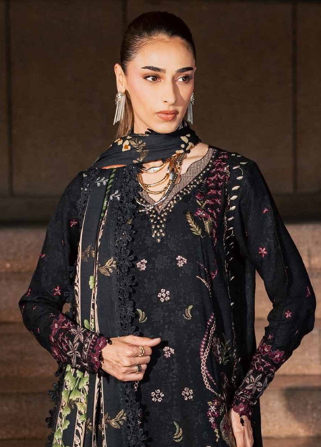 Maya by Nureh Unstitched Embroidered Jacquard Linen 3 Piece Suit NU26UMLJ NW-128 - Festive Collection