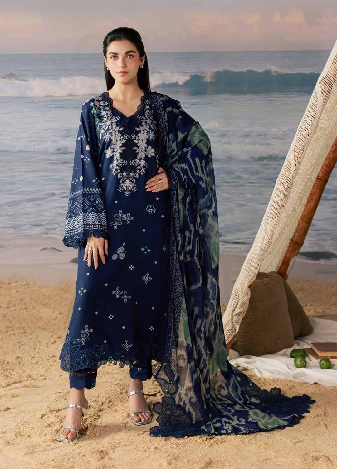 Daily Delights by Nureh Unstitched Embroidered Viscose Slub 3 Piece Suit NU26UDD DD-42 - Casual Collection