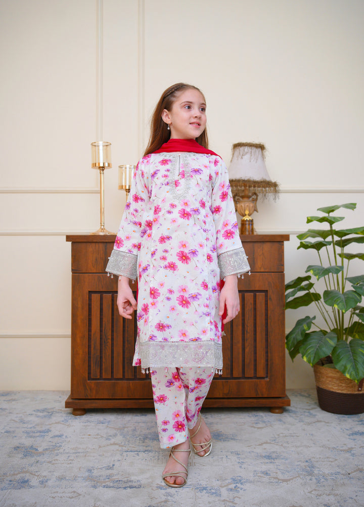 Shanzey Girls RTW Embroidered Lawn 3 Piece Suit SZ26PL SHK-6806 - Casual Collection