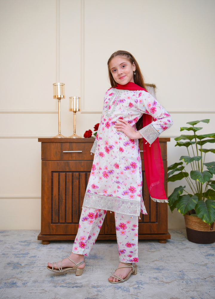 Shanzey Girls RTW Embroidered Lawn 3 Piece Suit SZ26PL SHK-6806 - Casual Collection