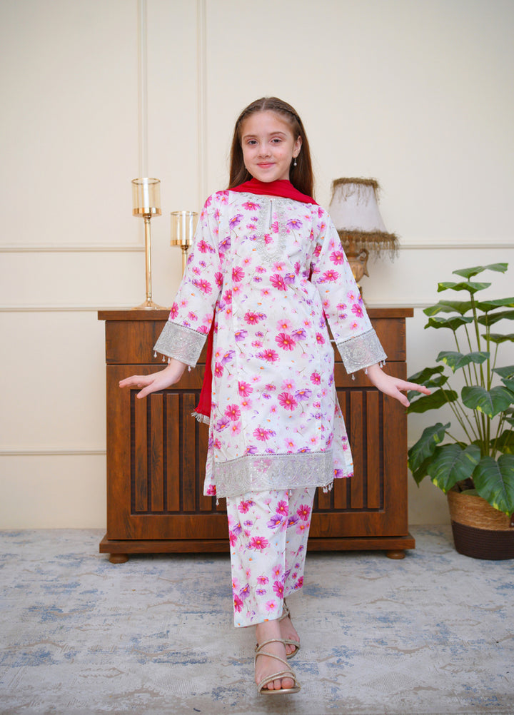 Shanzey Girls RTW Embroidered Lawn 3 Piece Suit SZ26PL SHK-6806 - Casual Collection