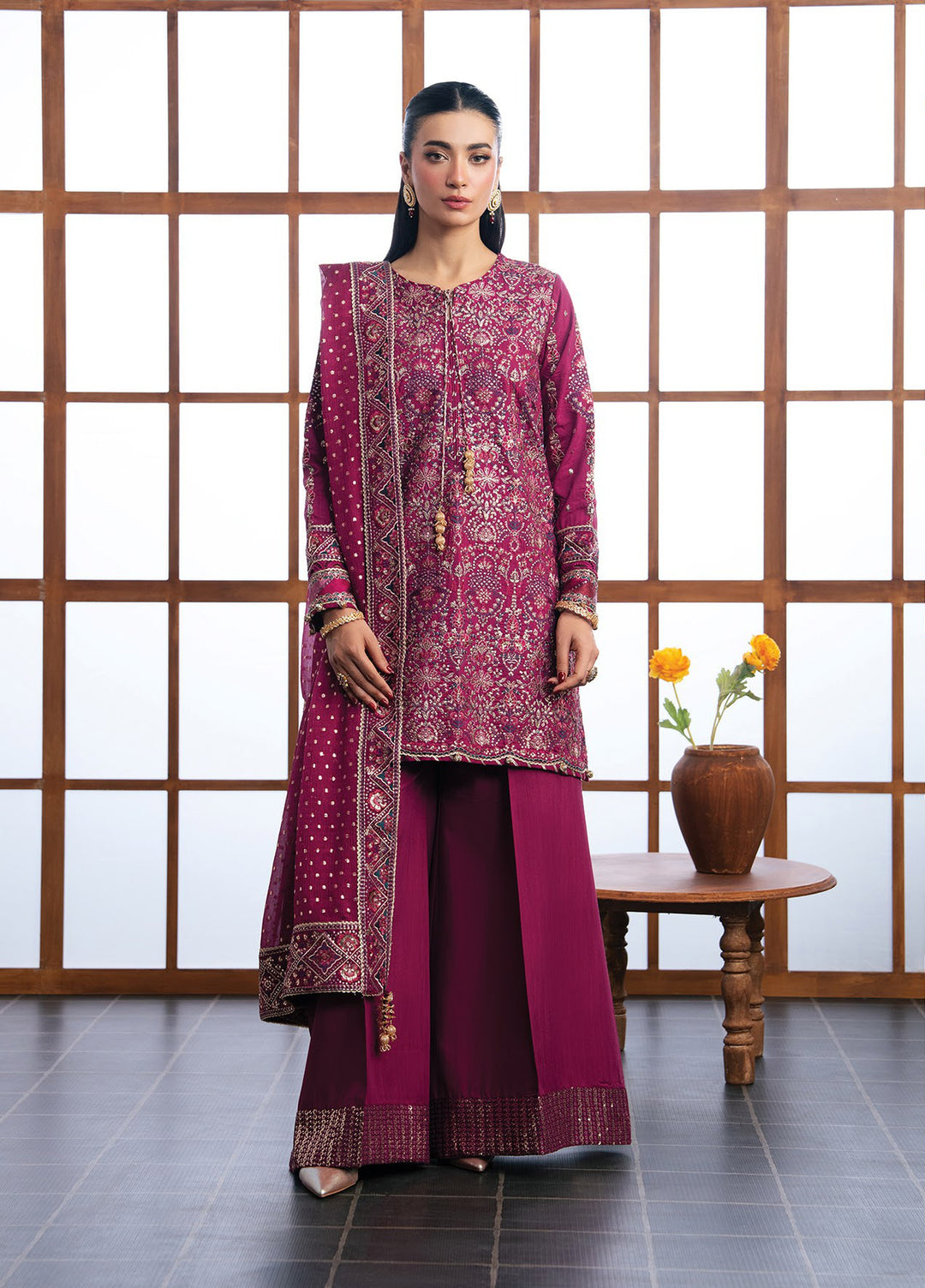 Kalani by Xenia Formals Unstitched Embroidered Rawsilk 3 Piece Suit XE26UKW 06-NAYRA - Wedding Collection