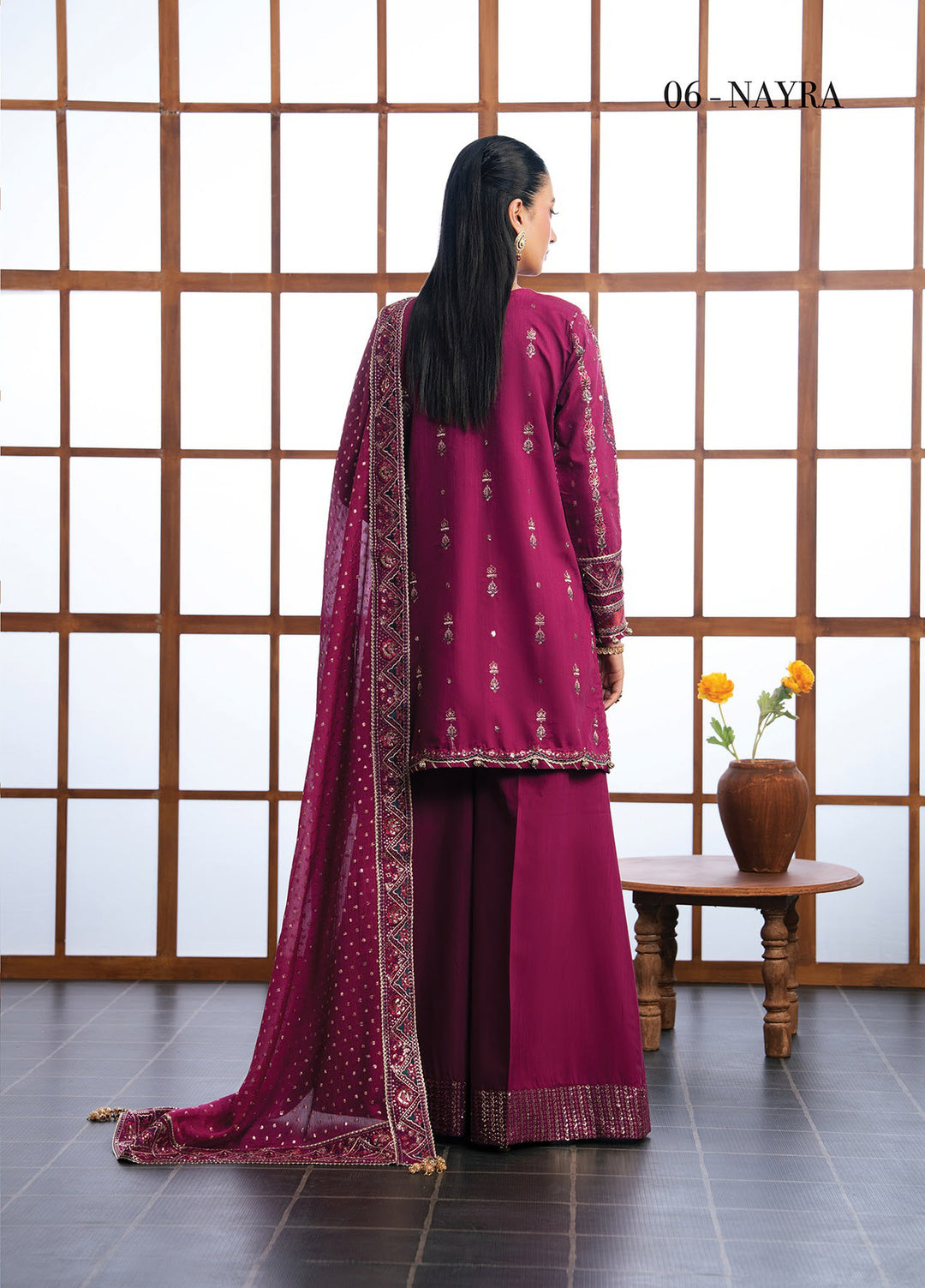 Kalani by Xenia Formals Unstitched Embroidered Rawsilk 3 Piece Suit XE26UKW 06-NAYRA - Wedding Collection