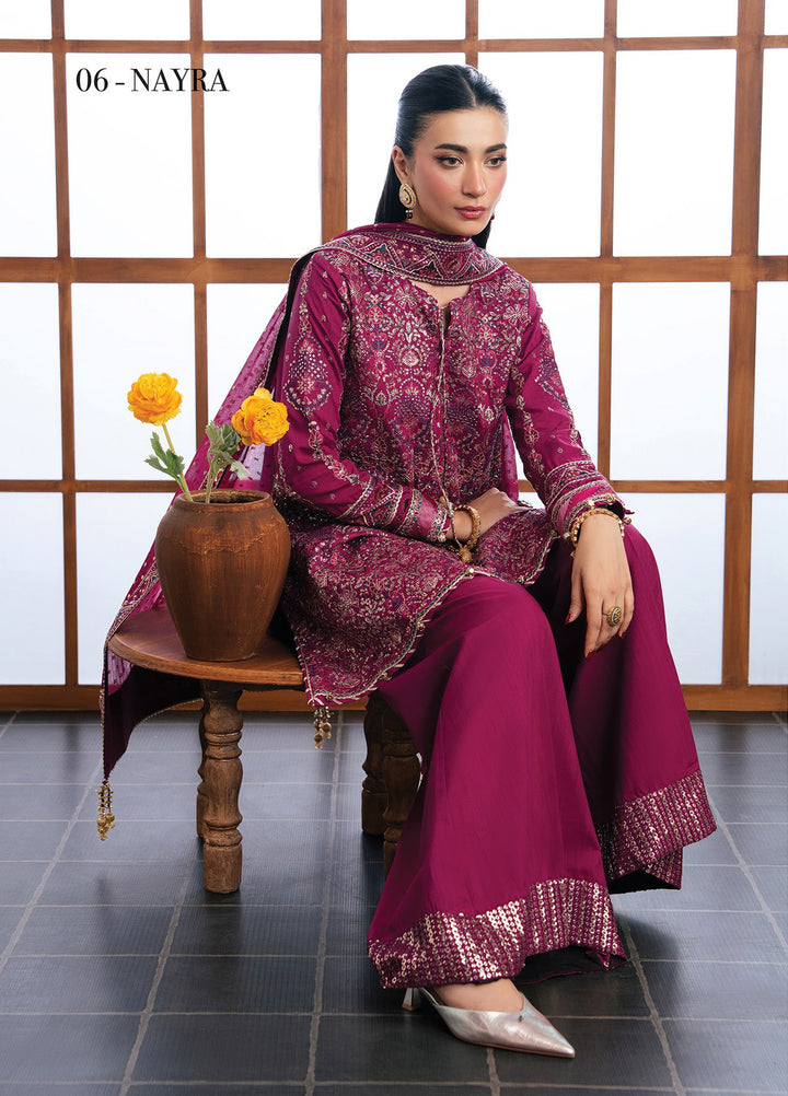 Kalani by Xenia Formals Unstitched Embroidered Rawsilk 3 Piece Suit XE26UKW 06-NAYRA - Wedding Collection
