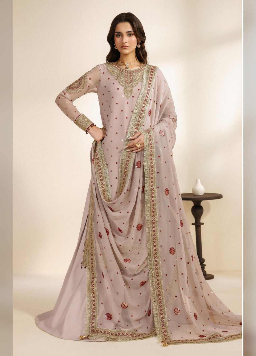 Meraki by Zarif Unstitched Embroidered Chiffon 3 Piece Suit ZR26UCM SAMA 06 - Festive Collection
