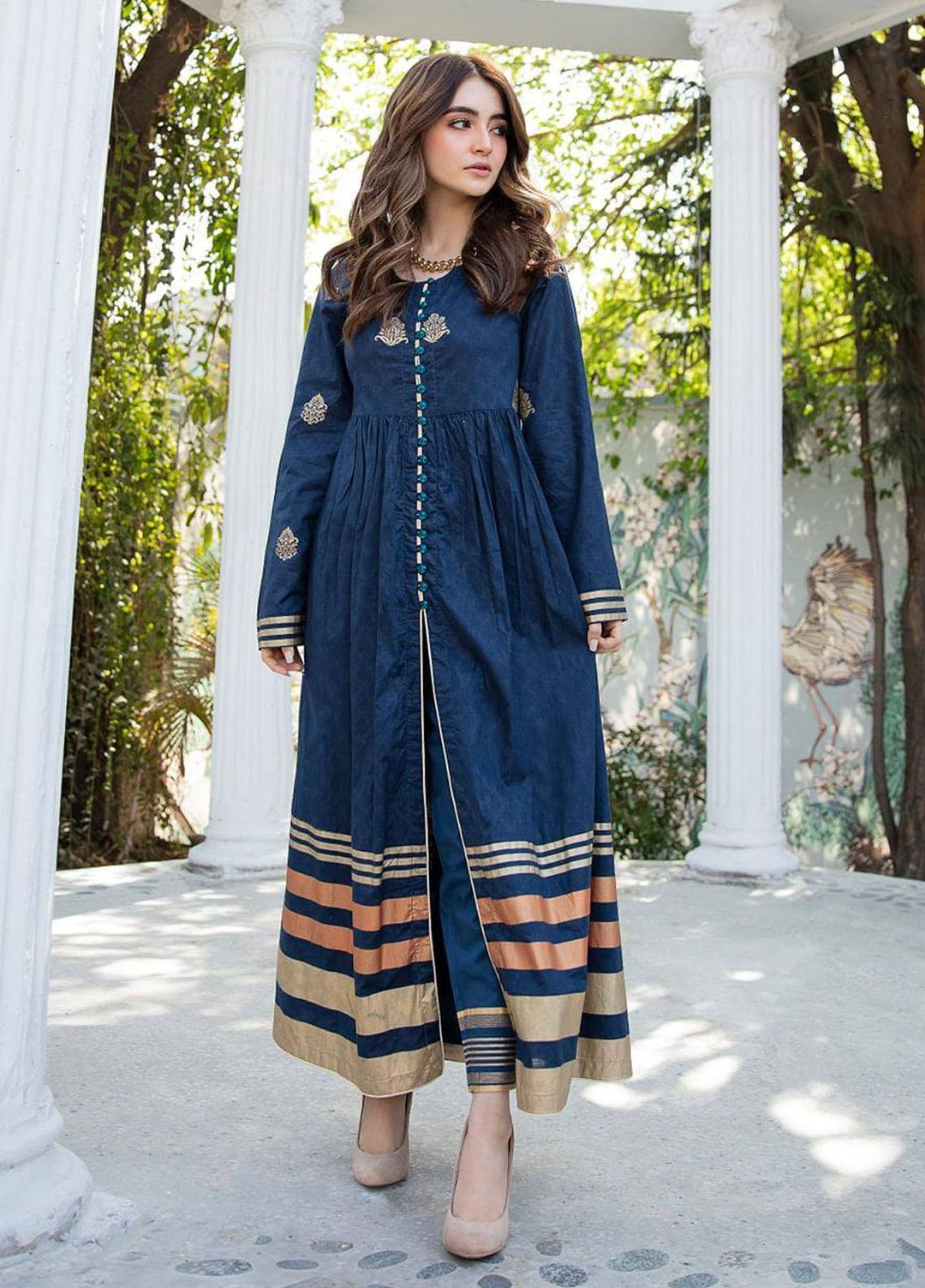 Garnet Clothing Pret Luxury Pret Screen Printed Lawn Frock TAABIR
