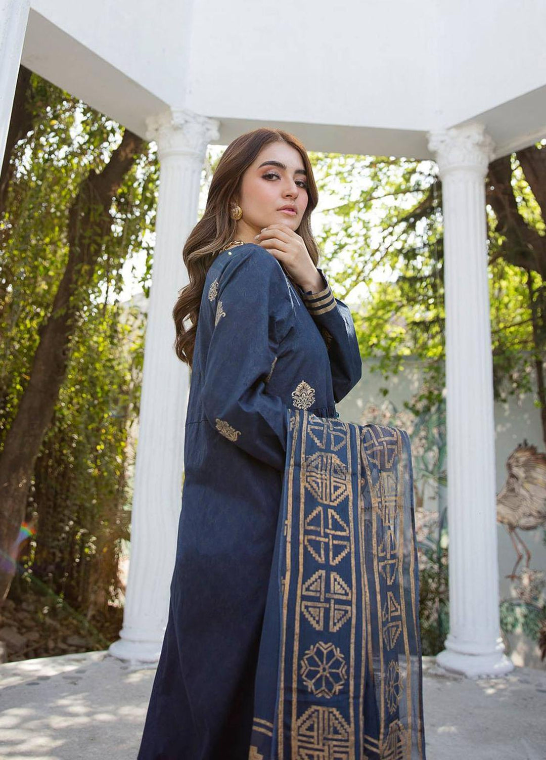 Garnet Clothing Screen Printed Lawn Stitched 3 Piece Suit TAABIR