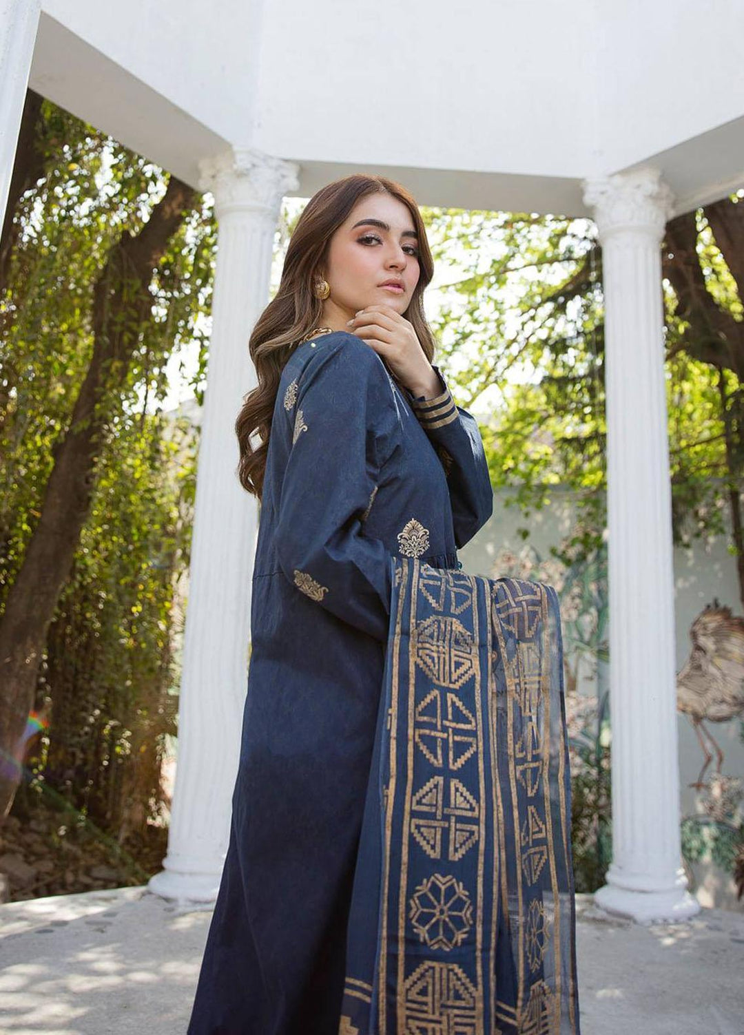 Garnet Clothing Pret Luxury Pret Screen Printed Lawn Frock TAABIR