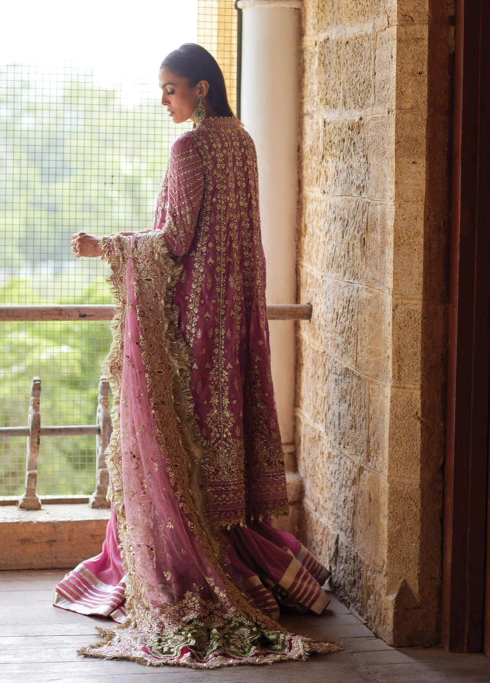 Dastangoi by Afrozeh Unstitched Embroidered Poly Net 3 Piece Suit AF26UDW Riwayat FW01215 - Wedding Collection