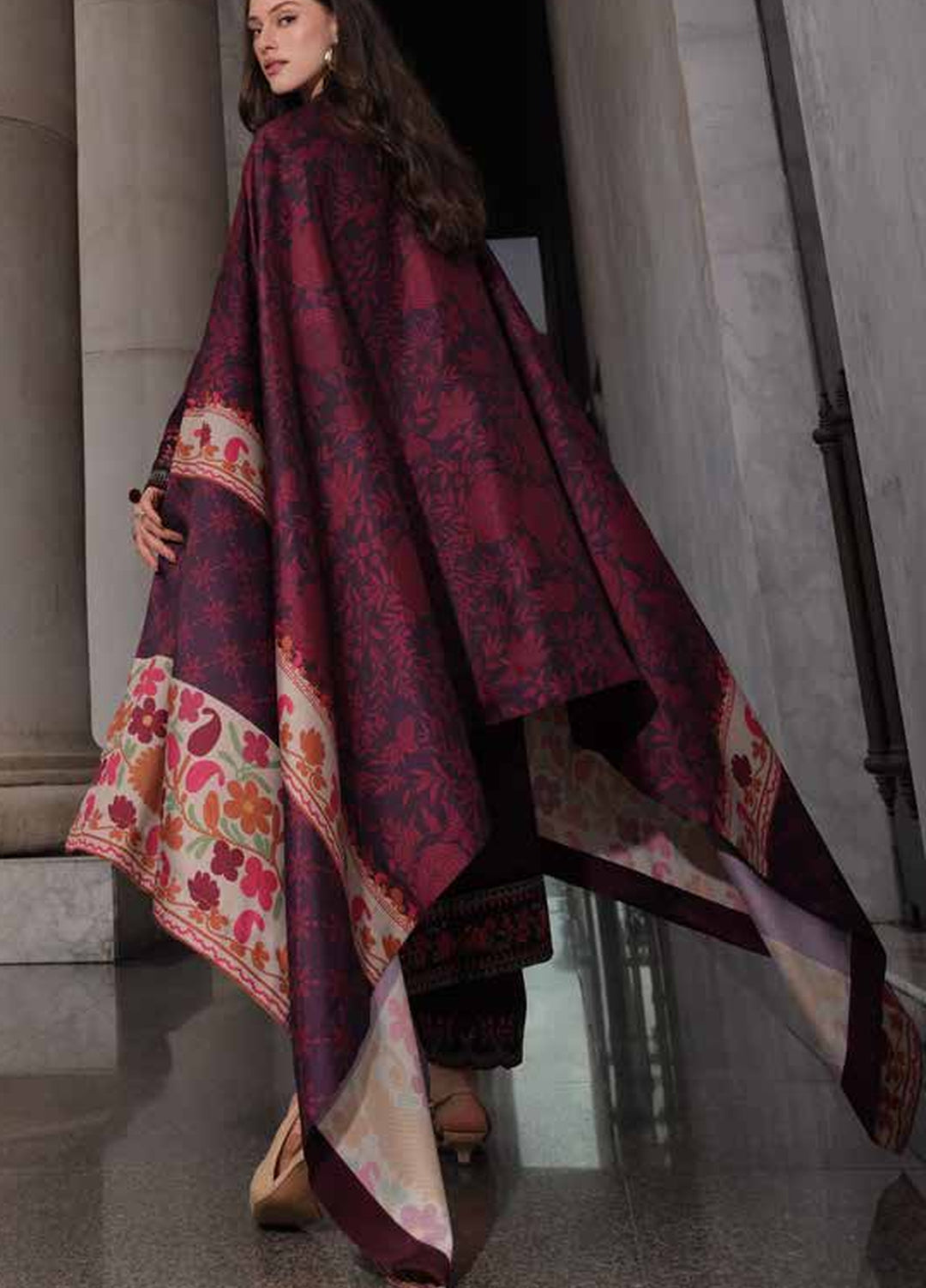 Poshima by Charizma Unstitched Embroidered Leather Peach 3 Piece Suit CHR26UPL PSW6-25 - Winter Collection