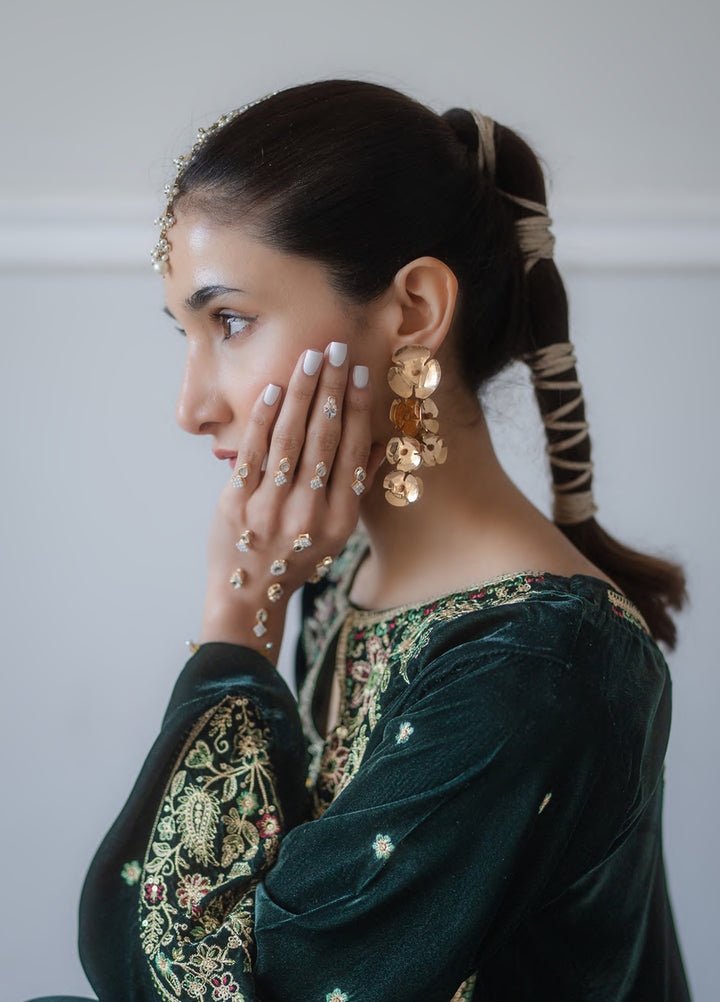 Atelier Velours by Rashid Textiles RTW Embroidered Velvet 2 Piece Suit RT26RAV Emerald - Festive Collection