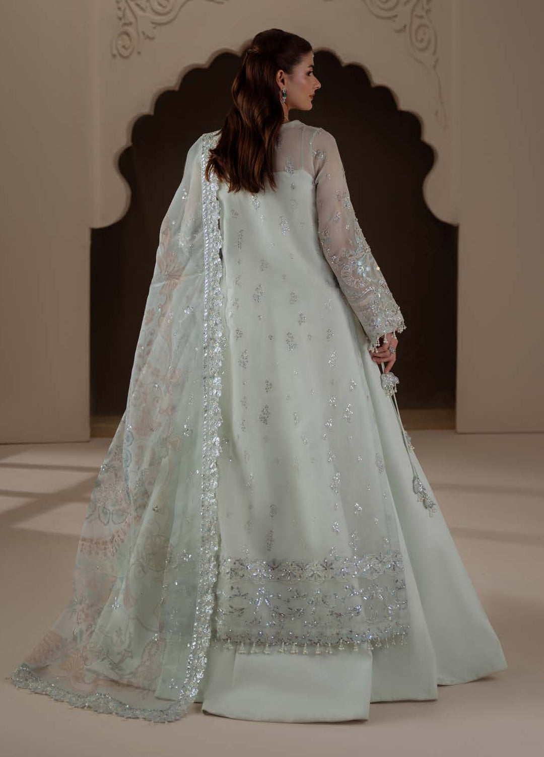 Ember by Aylin Unstitched Embroidered Organza 3 Piece Suit AY26UEW Celeste - Wedding Collection