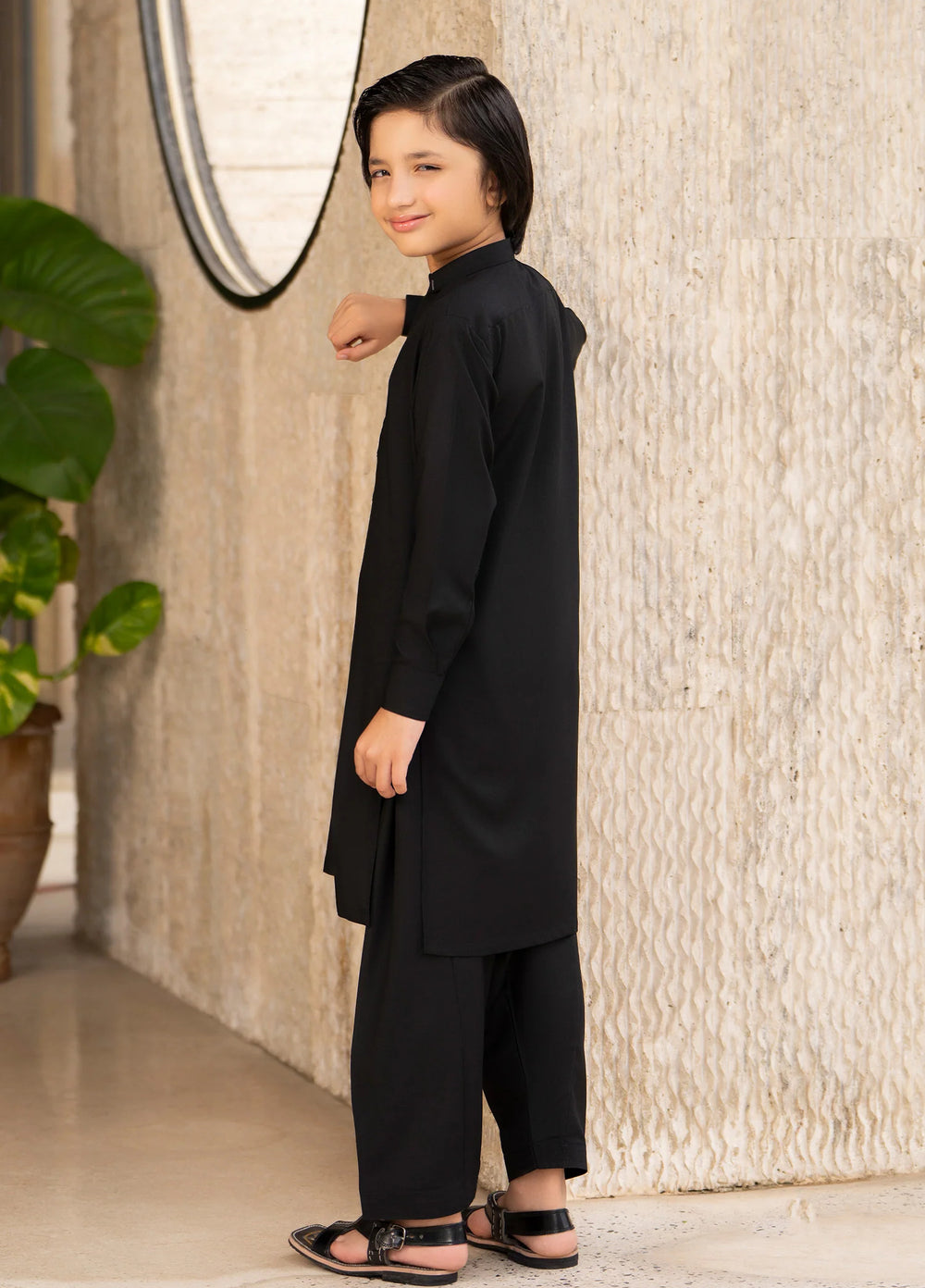 Buraq Boys RTW Solids Wash N Wear Kurta Shalwar Suit Yahya Casual Collection