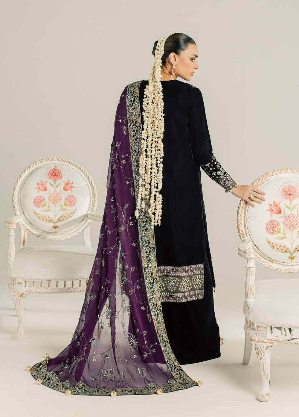 Maya by Nureh Unstitched Embroidered Velvet 3 Piece Suit NU26UMV NW-136 - Wedding Collection