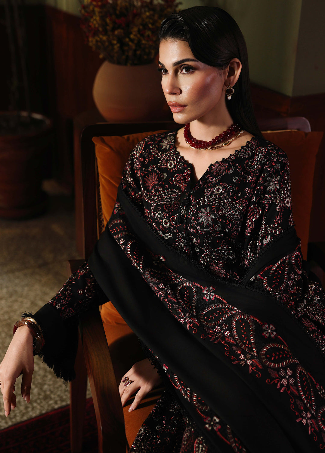 Nureh Exclusive Unstitched Embroidered Marina 3 Piece Suit NU26UEM NE-281 - Festive Collection