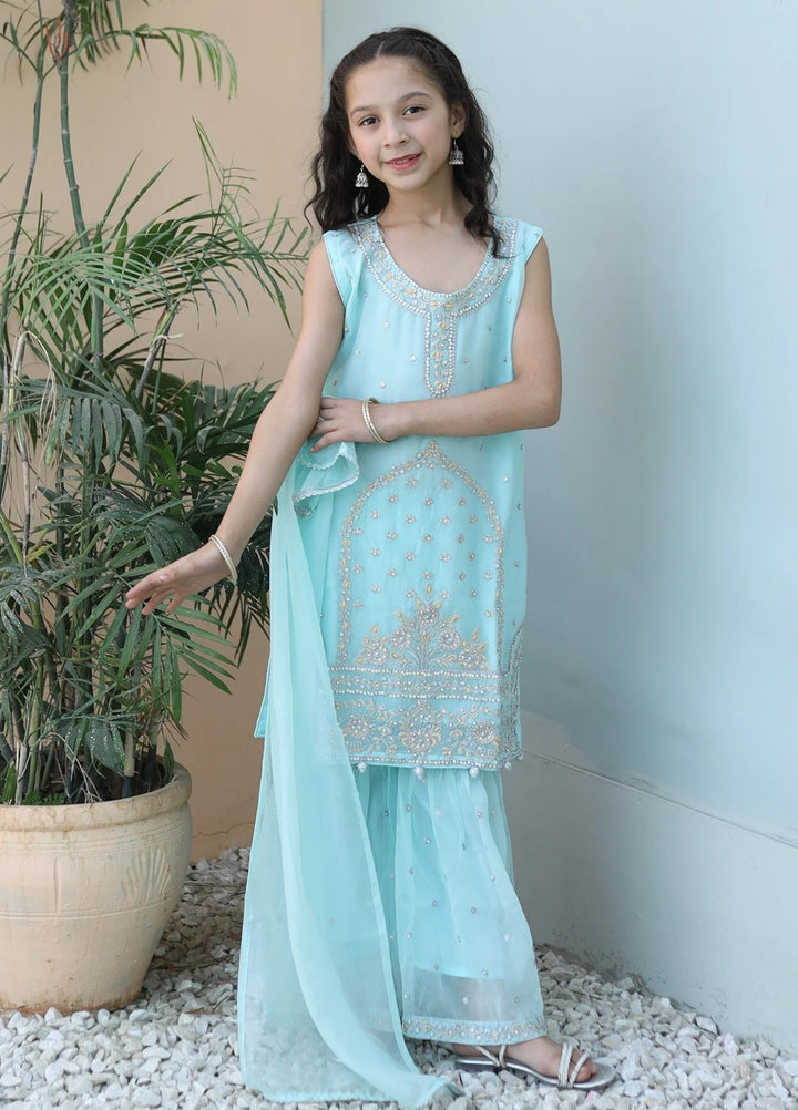Khanak Girls RTW Embroidered Chiffon 3 Piece Suit KG-11 - Festive Collection