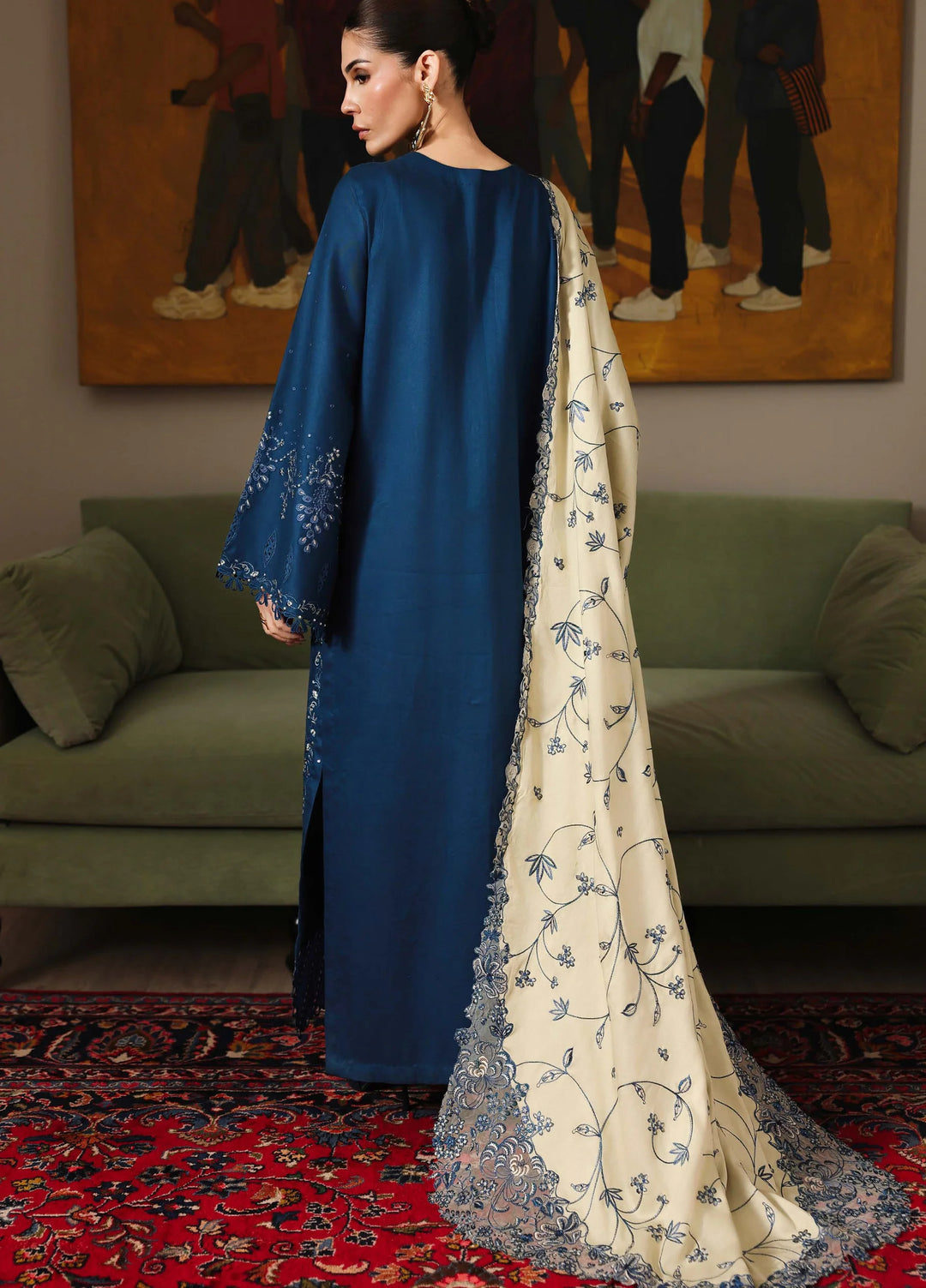Nureh Exclusive Unstitched Embroidered Marina 3 Piece Suit NU26UEM NE-277 - Festive Collection