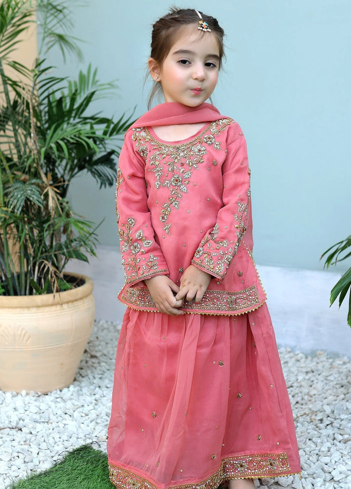 Khanak Girls RTW Embroidered Chiffon 3 Piece Suit KL-8 - Festive Collection