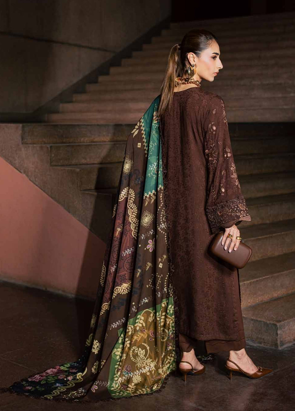 Maya by Nureh Unstitched Embroidered Jacquard Linen 3 Piece Suit NU26UMLJ NW-131 - Festive Collection