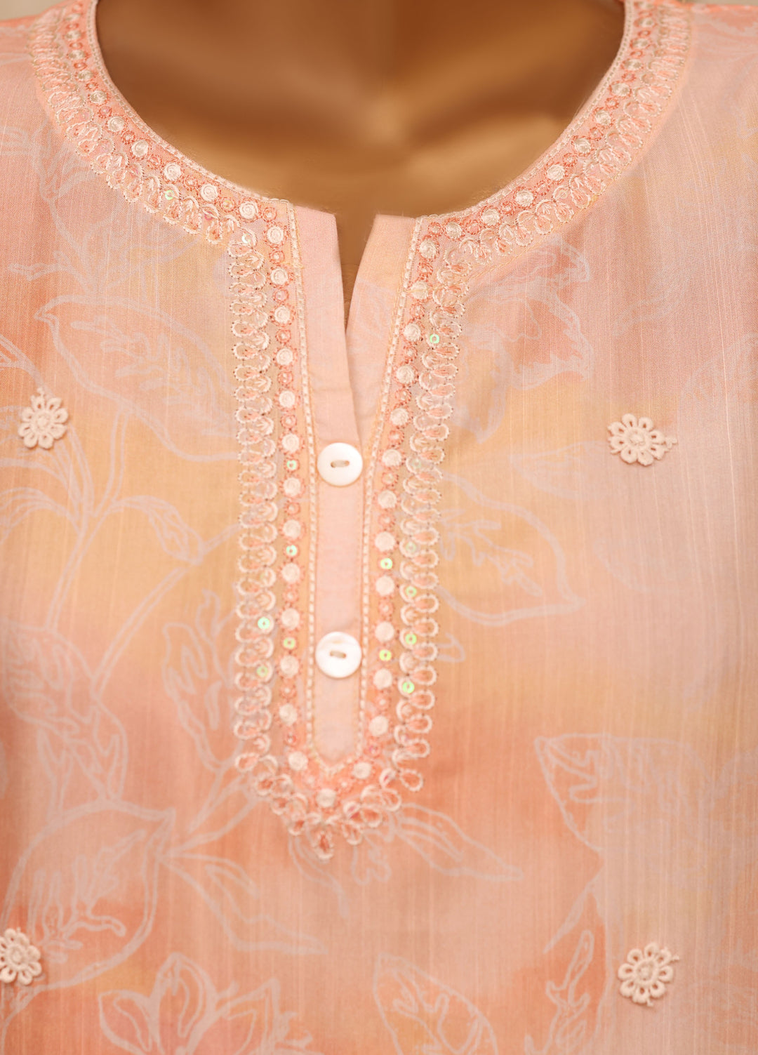 Majestic by HZ Textiles RTW Embroidered Raw Silk 3 Piece Suit HZ26RSM Salmon XRPE-3P-002 - Casual Collection