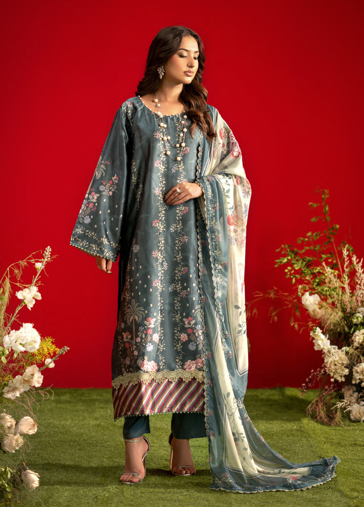 Marine by Rashid Textiles Unstitched Printed Luxury Silk 3 Piece Suit RT26USM D-3904 - Winter Collection