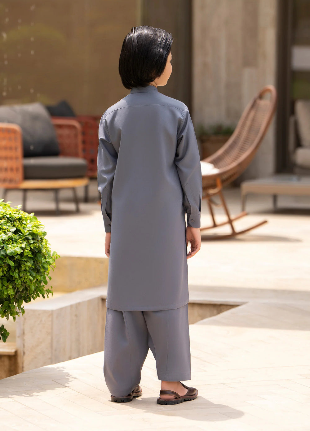 Buraq Boys RTW Solids Wash N Wear Kurta Shalwar Suit Zaviyar Casual Collection