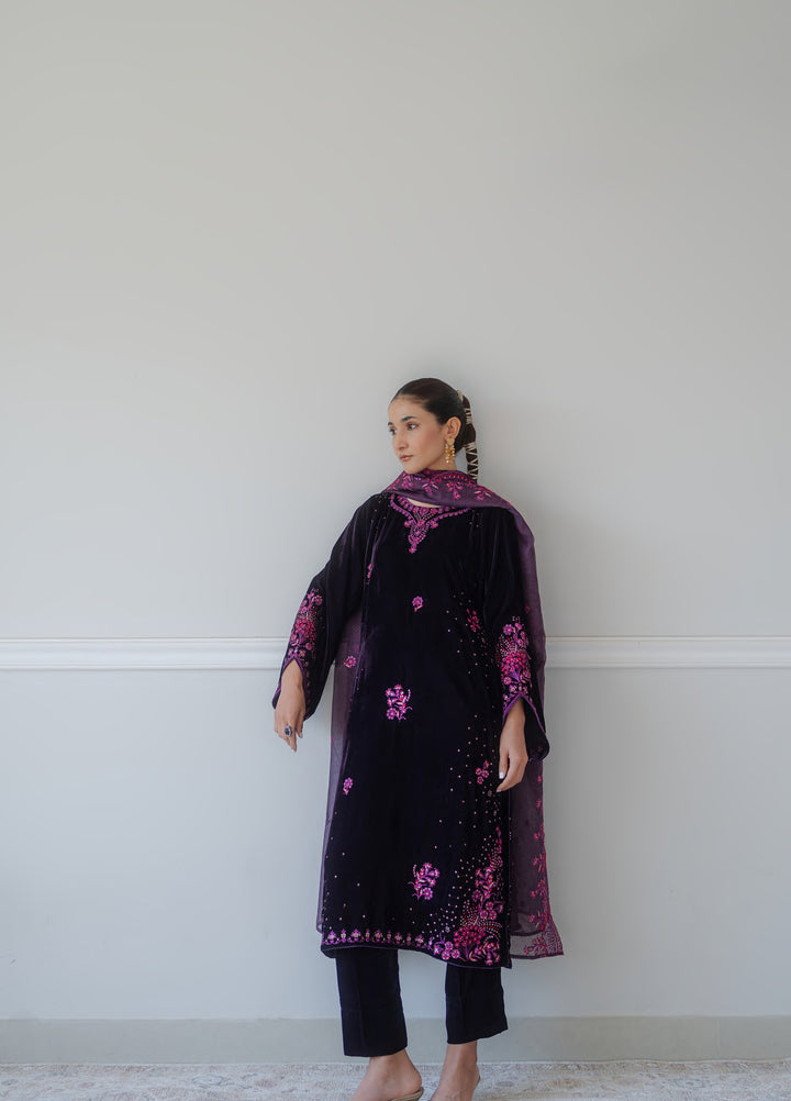 Atelier Velours by Rashid Textiles RTW Embroidered Velvet 3 Piece Suit RT26RAV Gulnaaz - Festive Collection