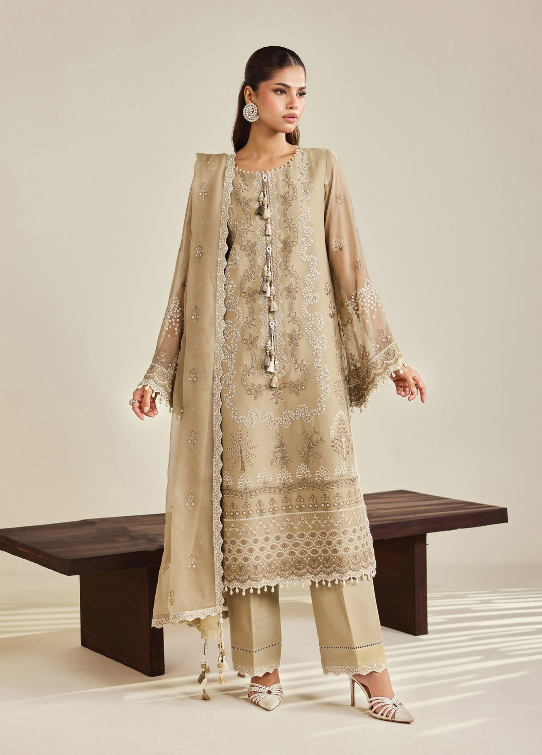 Dhaagay by Alizeh Fashion Unstitched Embroidered Chiffon 3 Piece Suit AF26UCD AF-DHG-5051 Azeen - Festive Collection