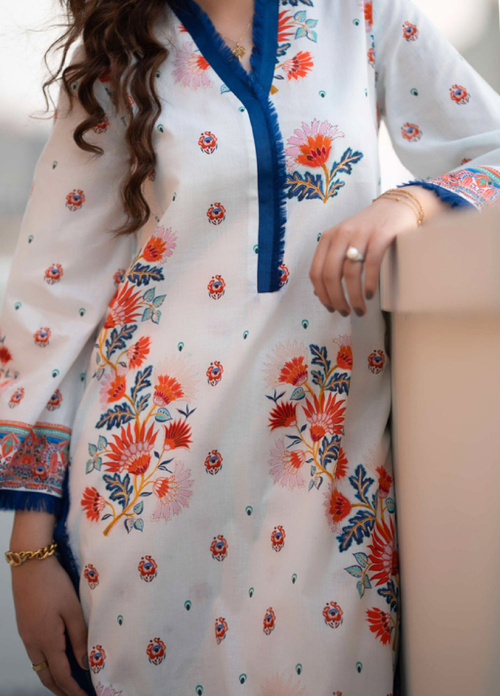 Raniahs by Laaleh RTW Printed Cotton Lawn 2 Piece Suit LAH26PR Aegean Blue - Casual Collection
