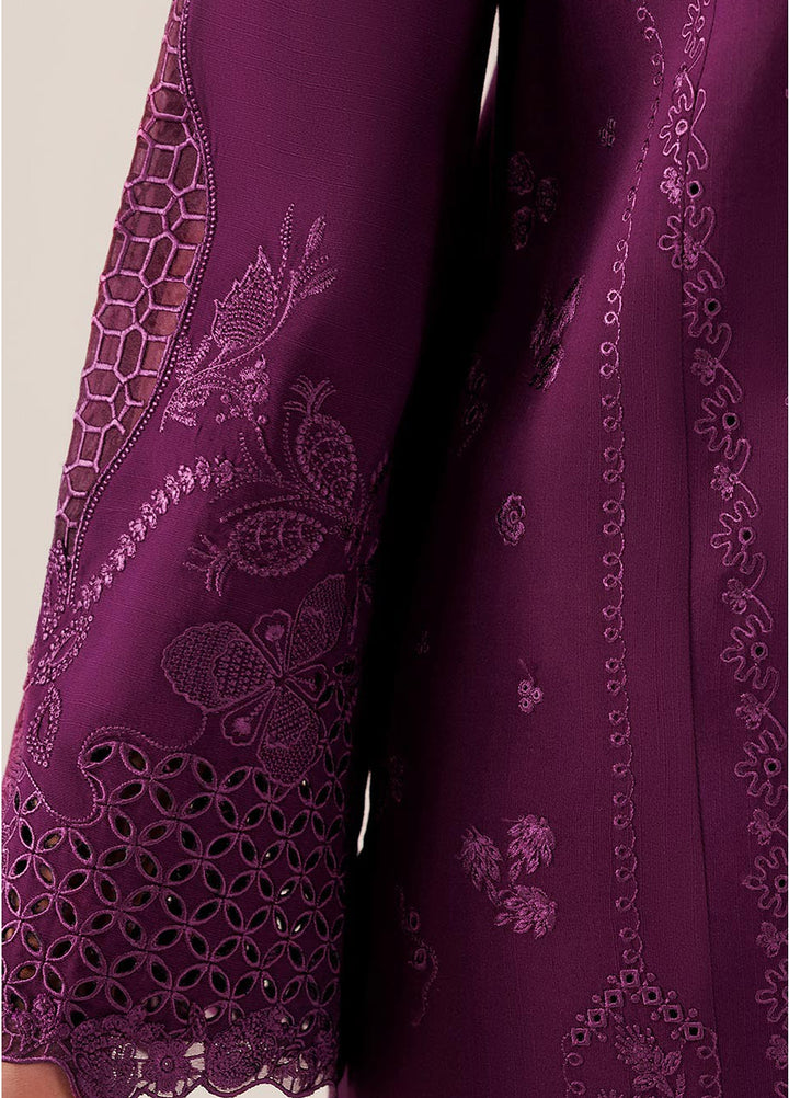 Q line by Qalamkar Unstitched Embroidered Slub Linen 3 Piece Suit QLK26UQL Maheen QLW-07 - Winter Collection