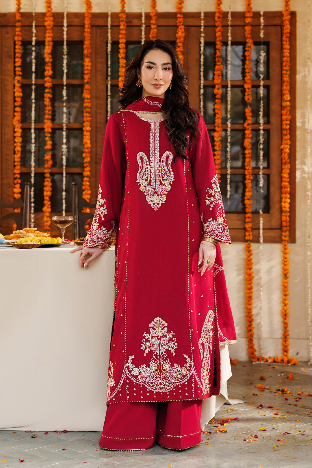 Noore Eid by Panache Women RTW Embroidered Raw Silk 3 Piece Suit Zariah - Eid Collection
