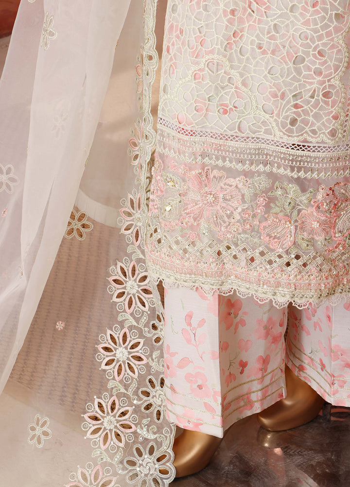 Shaahkaar by HZ Textiles RTW Embroidered Organza 3 Piece Suit HZ26PSO HZK-243 Pastel Green - Festive Collection