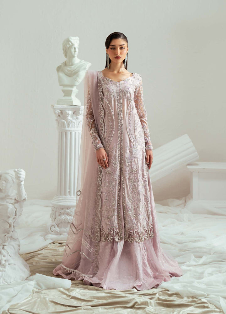 Elyse by Zariya Unstitched Embroidered Net 3 Piece Suit ZA26UEW Mauvette ZSU-6304 - Wedding Collection