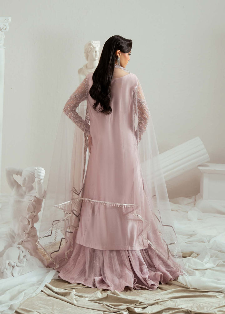 Elyse by Zariya Unstitched Embroidered Net 3 Piece Suit ZA26UEW Mauvette ZSU-6304 - Wedding Collection