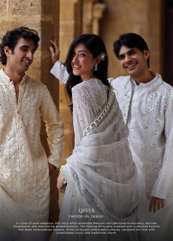 Dastangoi by Afrozeh Unstitched Embroidered Organza 3 Piece Suit AF26UDW QISSA FW01216 - Wedding Collection