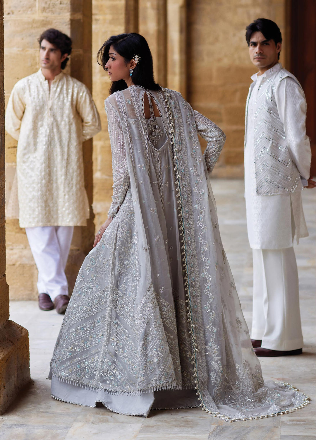 Dastangoi by Afrozeh Unstitched Embroidered Organza 3 Piece Suit AF26UDW QISSA FW01216 - Wedding Collection