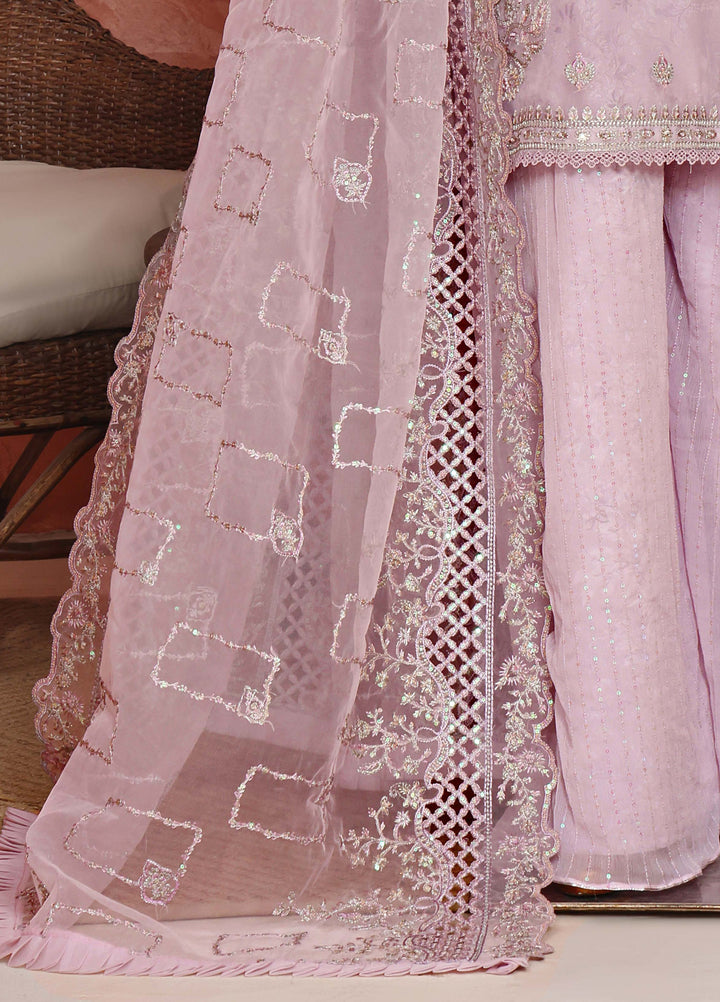 Shaahkaar by HZ Textiles RTW Embroidered Organza 3 Piece Suit HZ26PSO HZK-242 Purple - Festive Collection