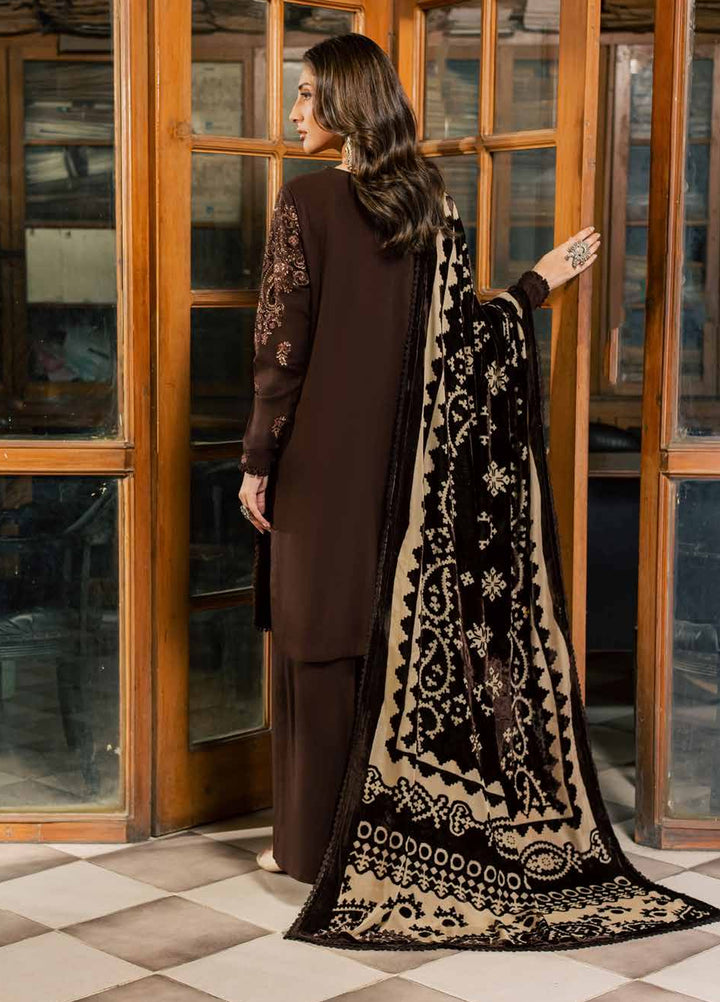 Nureh Exclusive Unstitched Leather Peach with Shawl 3 Piece Suit NU26UEP NE-285 - Festive Collection