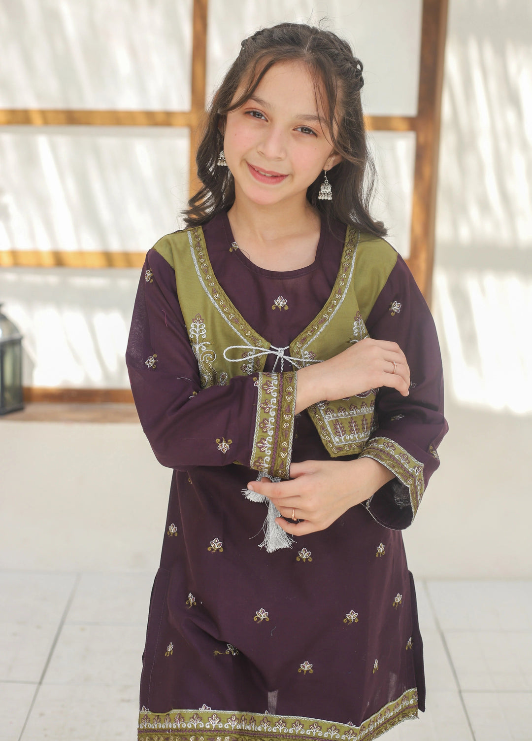 Khanak Girls RTW Embroidered Cotton 2 Piece Suit KST-136 - Casual Collection