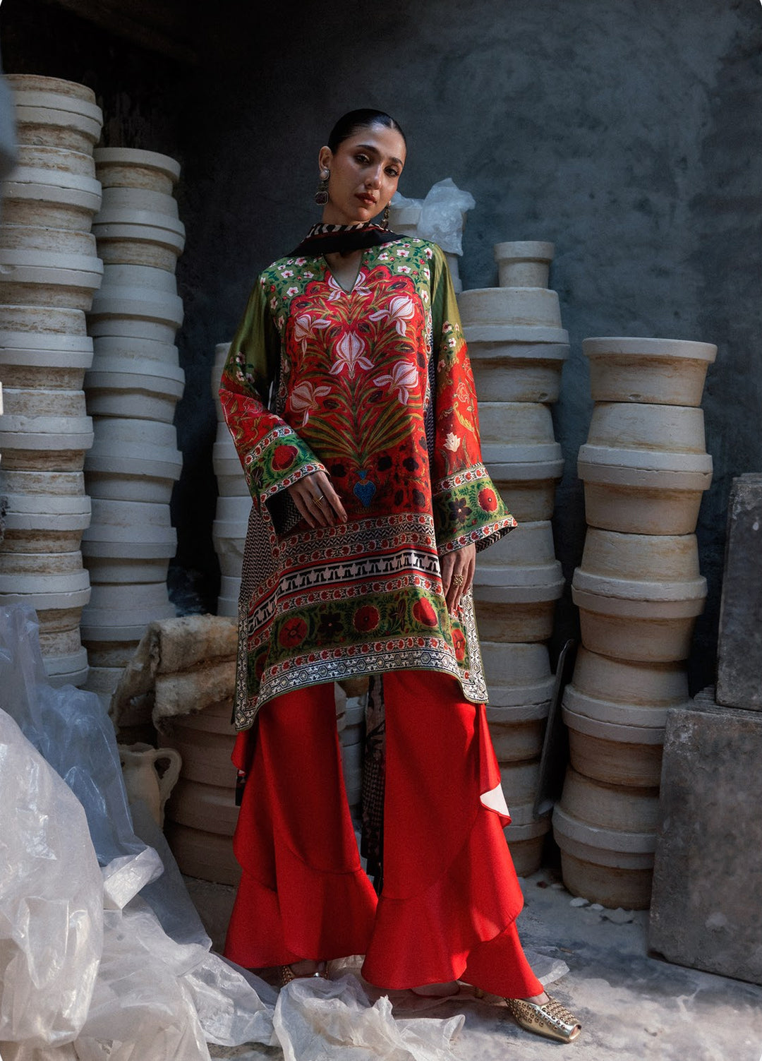 Lady Aik by AIK Atelier Unstitched Printed Silk 3 Piece Suit AIK26ULA 08 - Festive Collection