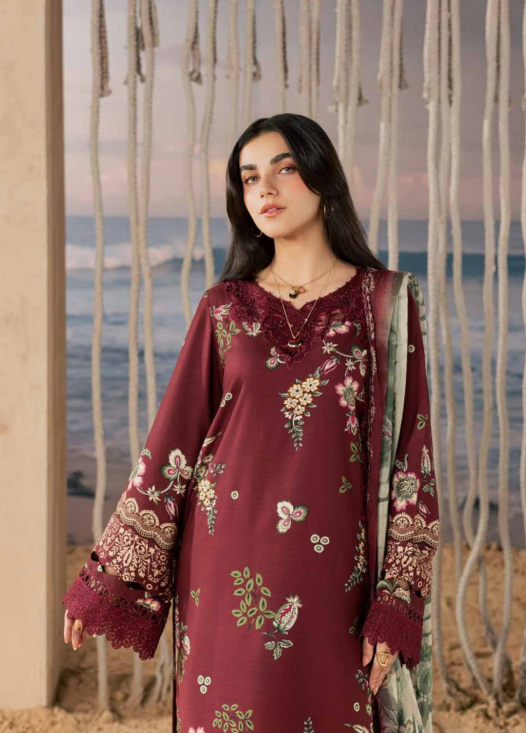 Daily Delights by Nureh Unstitched Embroidered Viscose Slub 3 Piece Suit NU26UDD DD-40 - Casual Collection